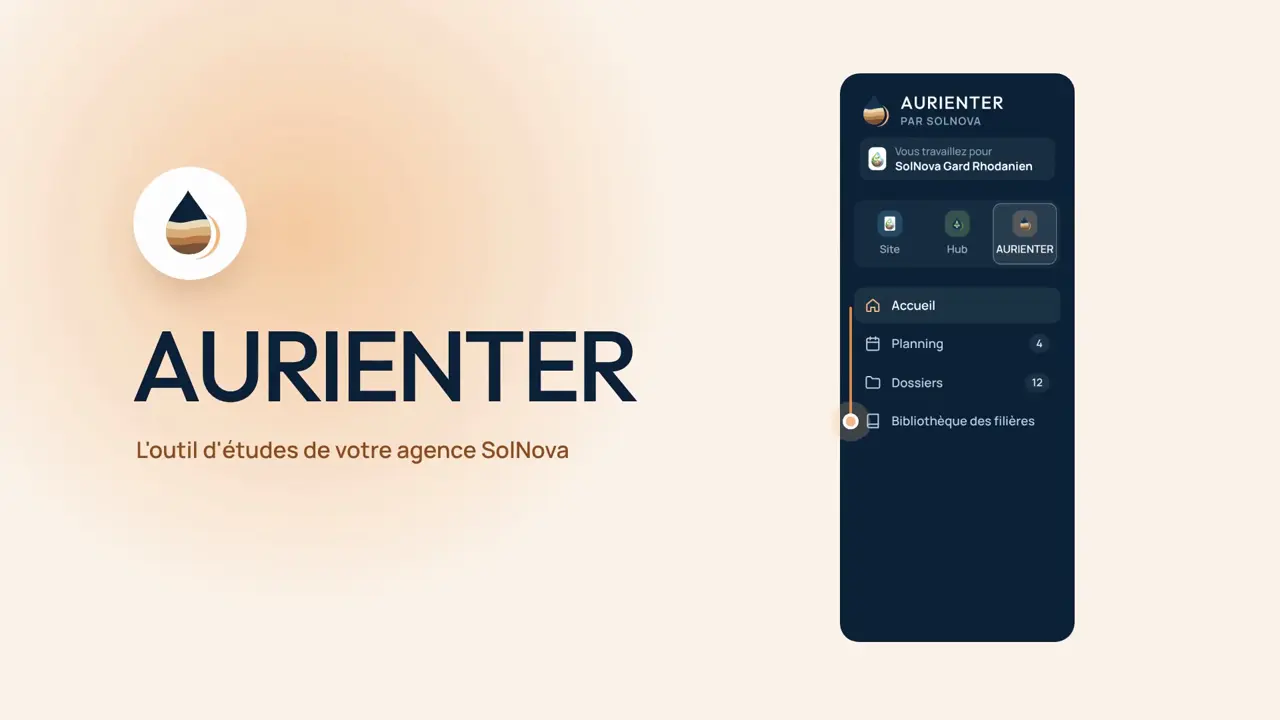 Écran-titre du film AURIENTER, l'outil d'études de votre agence SolNova